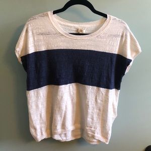 J. Crew Short Sleeve One Stripe Heathers Sweater